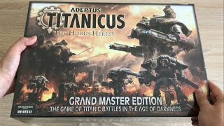 Adeptus Titanicus Grand Master Edition Out of The Pack Review Specialist Games Horus Heresy [upl. by Tacye]