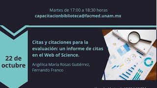 SeptCCV  Citas y citaciones para la evaluación un informe de citas en el Web of Science [upl. by Johnath]