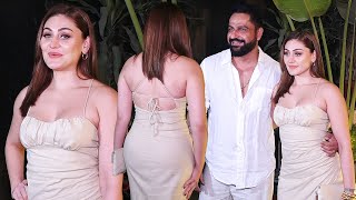 Kaanta Laga Girl Shefali Jariwala Looks Stunning In Bodycon Dress Posing With Hubby At Event Juhu [upl. by Yelserp]