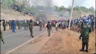 Chuka University students take to streets barricading Meru road protesting frequent accidents [upl. by Dallon]