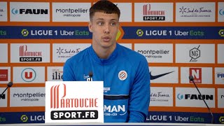 Point presse  Maxime Esteve avant MHSC vs OGCN [upl. by Atilol]