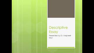 Descriptive Essay as a Literary Term descriptive essay termwriting [upl. by Arquit168]