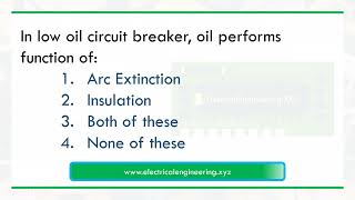 In low oil circuit breaker oil performs function of [upl. by Ayarahs456]