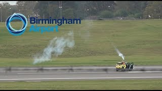 Bird Control at Birmingham Airport RWY 33 [upl. by Ahsennod]