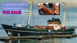 €390K STEEL Liveaboard Trawler Yacht The ONLY ONE Of Its Kind FOR SALE [upl. by Ardel]