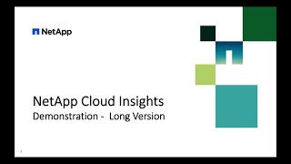 NetApp Cloud Insights Deep Dive [upl. by Otsenre]