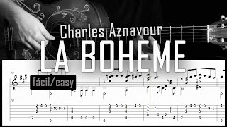 La Bohème Charles Aznavour  Fingerstyle guitar  Arreglo solista con partitura y tablatura [upl. by Dickerson]