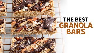 The Best Homemade Granola Bars only 4 ingredients [upl. by Kobylak600]