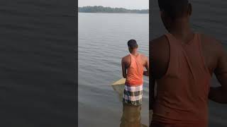 Fishing by net villagerfisherman fishing fisherman ytshorts reels2024 viralreelschallenge [upl. by Moia]