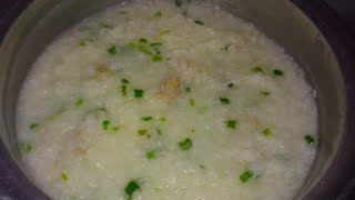 Chinese Chicken And Rice Porridge  Chicken Soupy Rice Recipe  Congee Recipe [upl. by Anoved337]