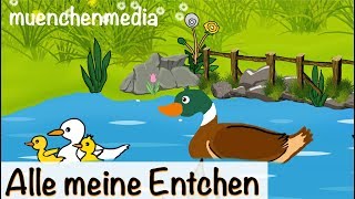 Alle meine Entchen  Kinderlieder deutsch  mit Text zum Mitsingen  muenchenmedia [upl. by Crane]