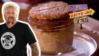 Guy Fieri Eats LOADED Chicken Pot Pie in a Jar  Diners DriveIns and Dives  Food Network [upl. by Herculie834]