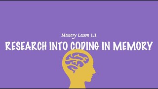 ALevel Psychology AQA Research into Coding in Memory [upl. by Atnom]