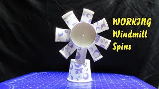 DIY How To Make Paper Cup Windmill that Spins Easy Science Project For Kids [upl. by Aisyla144]