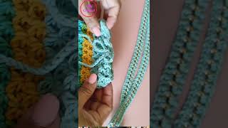 Correa tejido a crochet 🧶 fácil  resistente sobre cadena 🪡👌short [upl. by Ytsenoh]