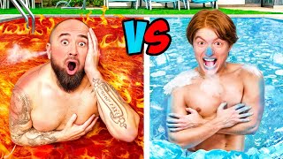 HOT vs COLD Pool Challenge [upl. by Binnie]