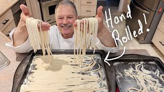 Hand made hand rolled Pici Pasta  a taste of Tuscany Italy [upl. by Donald]