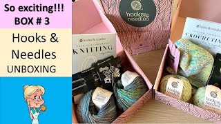 Hooks amp Needles Box 3 Review  Beautiful Yarns and Patterns Lets Take a Look hooksandneedles [upl. by Pilihp511]