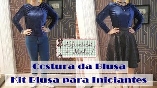 DIY  KIT  Costura da Blusa de Veludo  Passo a Passo  Aula de Corte e Costura [upl. by Glennon]