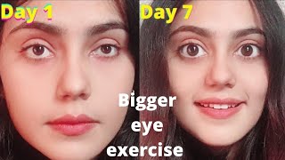 How to get Bigger and Vivid eyes Exercise to enlarge eyes naturally and permanently  guaranteed [upl. by Eitsud]