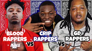 BLOOD RAPPERS vs CRIP RAPPERS vs GANGSTER DISCIPLE RAPPERS [upl. by Waxman300]