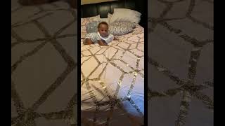 TEACHING MY 4 MONTH OLD BABY 👶🏽 TO CRAWL [upl. by Elletnohs]