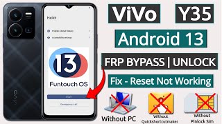 Vivo Y35 Android 13 Frp Bypass  Reset Method Working Solution  Without PCWithout Pinlock Sim 2023 [upl. by Wendye]