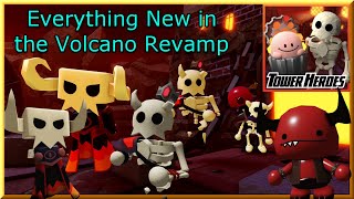 Everything New in the Volcano Valley Revamp Update  Tower Heroes [upl. by Atikehs129]