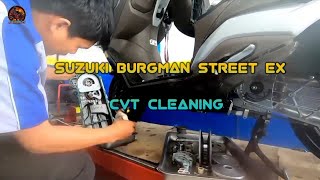 CVT CLEANING BURGMAN STREET EX suzuki kalangismotovlog [upl. by Ayanahs]