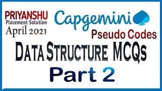 Capgemini Data Structure MCQs  Capgemini Pseudocodes 2capgeminipseudocode Pseudocode preparation [upl. by Jacki]