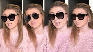 MY GUCCI SUNGLASSES COLLECTION REVIEW amp TRY ON Aviator Round amp Rectangular frame  Laine’s Reviews [upl. by Nevad730]