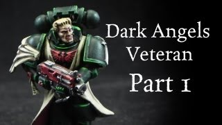 How to paint Dark Angels Veteran Space Marine Pt1 [upl. by Eicyal]