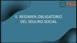 TEMA ll REGIMEN OBLIGATORIO DEL SEGURO SOCIAL [upl. by Sergeant]