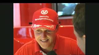 Ettore Giovannelli intervista Michael Schumacher dopo la conquista del quarto titolo mondiale 2001 [upl. by Dorrie]