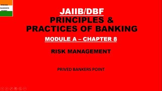 RISK MANAGEMEN AND BASEL ACCORD I JAIIB I PPB I CHAP  8 [upl. by Oisinoid]