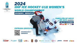 Spain  Korea  2024 IIHF Ice Hockey U18 Womens World Championship Division I Group B [upl. by Teena]