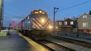 Metra 108 leads an express through Blue Island IL with a nice P5 horn [upl. by Cirtap]