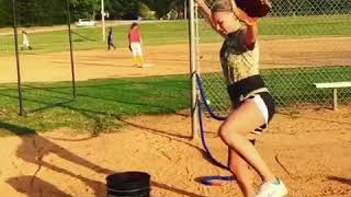 Softball pitching tips to stay stacked feel the muscles and eliminate ankle dragging [upl. by Ernaline]