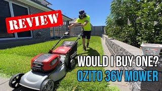 Ozito PXC 36v Battery Lawn Mower Review I had VERY LOW expectations [upl. by Brok]