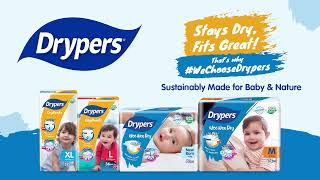 Drypers Stays Dry Fits Great Thats why WeChooseDrypers [upl. by Wolpert]