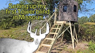 Setting up my first Banks deer tower blind on our Missouri farm [upl. by Barney]