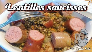 Saucisses Lentilles recette facile rapide et pas cher [upl. by Avlem]