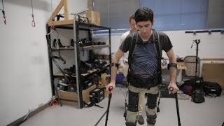 Watch this robotic exoskeleton help a paralyzed man walk [upl. by Yoc383]