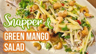 Thai Deep Fried Fish with Green Mango Salad [upl. by Yerffoj]