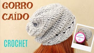 GORRO CAÍDO A CROCHET TODAS LAS TALLAS UNISEX [upl. by Gan]