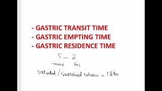 Biopharmaceutics Gastric Transit Time Gastric Emptying Time  Gastric Residence Time UrduHindi [upl. by Asilej]