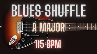 Blues Shuffle Guitar Backing Track in A Major  115 BPM [upl. by Adlanor]