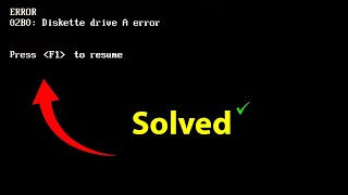 SOLVED diskette drive a error press f1 to resume  Floppy diskette seek failure  F1 to continue [upl. by Gerty]