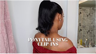 HOW TO DO A PONYTAIL USING CLIP IN EXTENSIONS TRUST THE PROCESS [upl. by Sirromal862]