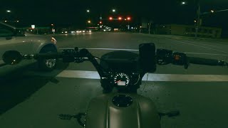 Indian Scout Bobber Night Ride  Pure Engine Sound Only [upl. by Aluin]